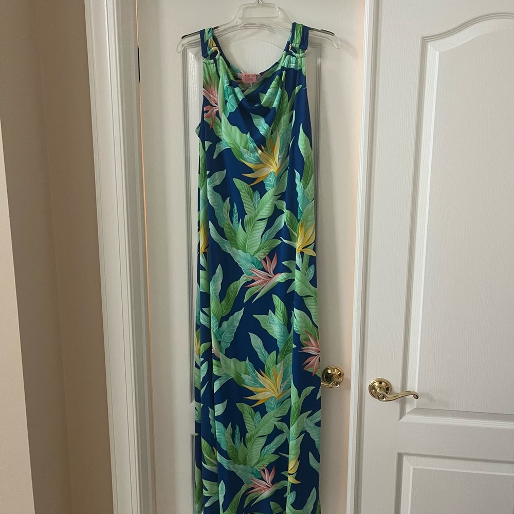 Tommy Bahama Blue and Green Maxi Dress